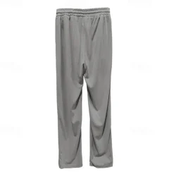 New OUKU Men's Trousers Casual Pants Pocket Drawstring Elastic Waist Plain Comfort Daily Vacation Going out Fashion Casual Black White Micro-elastic