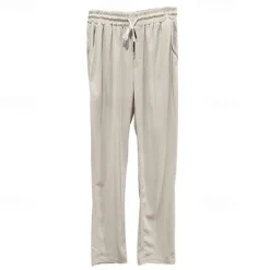 New OUKU Men's Trousers Casual Pants Pocket Drawstring Elastic Waist Plain Comfort Daily Vacation Going out Fashion Casual Black White Micro-elastic