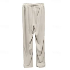 New OUKU Men's Trousers Casual Pants Pocket Drawstring Elastic Waist Plain Comfort Daily Vacation Going out Fashion Casual Black White Micro-elastic