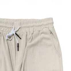New OUKU Men's Trousers Casual Pants Pocket Drawstring Elastic Waist Plain Comfort Daily Vacation Going out Fashion Casual Black White Micro-elastic