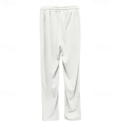 New OUKU Men's Trousers Casual Pants Pocket Drawstring Elastic Waist Plain Comfort Daily Vacation Going out Fashion Casual Black White Micro-elastic