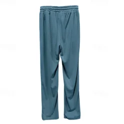 New OUKU Men's Trousers Casual Pants Pocket Drawstring Elastic Waist Plain Comfort Daily Vacation Going out Fashion Casual Black White Micro-elastic