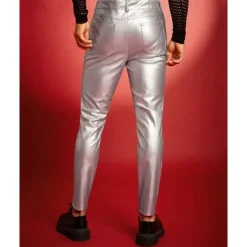 New OUKU Men's Trousers Casual Pants Lederhosen Pocket Plain Comfort Outdoor Daily Fashion Casual Silver Black Micro-elastic