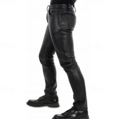 New OUKU Men's Trousers Casual Pants Lederhosen Buttons Pocket Plain Comfort Daily Vacation Fashion Casual Micro-elastic Black