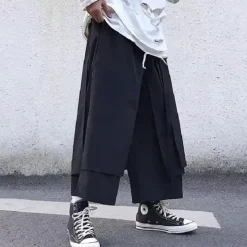 New OUKU Men's Trousers Casual Pants Capri Pants Pocket Plain Comfort Breathable Outdoor Daily Going out Fashion Casual Black