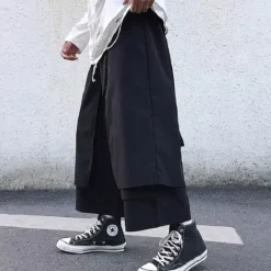 New OUKU Men's Trousers Casual Pants Capri Pants Pocket Plain Comfort Breathable Outdoor Daily Going out Fashion Casual Black