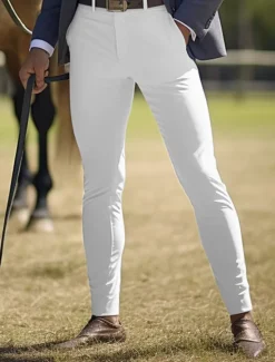 New OUKU Men's Trousers Chinos Casual Pants Front Pocket Plain Comfort Business Daily Holiday Fashion Chic & Modern Black White