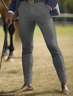New OUKU Men's Trousers Chinos Casual Pants Front Pocket Plain Comfort Business Daily Holiday Fashion Chic & Modern Black White