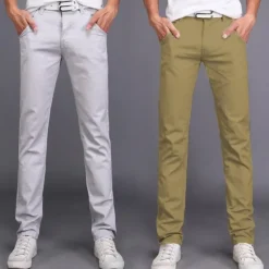 New OUKU Men's Trousers Chinos Casual Pants Jogger Pants Front Pocket Plain Comfort Breathable Formal Business Classic Smart Casual Wine Red Royal Blue