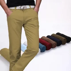 New OUKU Men's Trousers Chinos Casual Pants Jogger Pants Front Pocket Plain Comfort Breathable Formal Business Classic Smart Casual Wine Red Royal Blue
