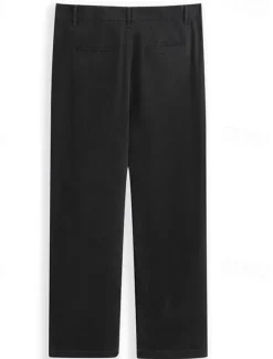 New OUKU Men's Trousers Chinos Chino Pants Casual Pants Front Pocket Plain Comfort Soft Full Length Outdoor Casual Daily Fashion Streetwear Black White Micro-elastic