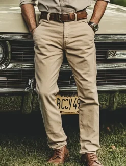 New OUKU Men's Trousers Chinos Chino Pants Casual Pants Buttons Front Pocket Plain Comfort Soft Business Daily Going out Fashion Streetwear Black White Micro-elastic