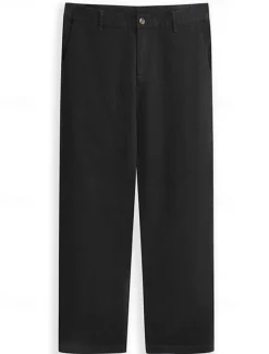 New OUKU Men's Trousers Chinos Chino Pants Casual Pants Buttons Front Pocket Plain Comfort Soft Business Daily Going out Fashion Streetwear Black White Micro-elastic