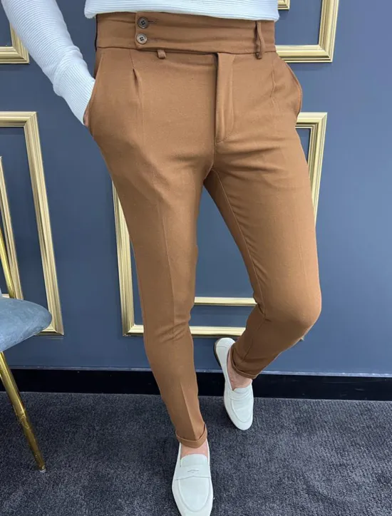 Clearance OUKU Men's Trousers Chinos Chino Pants Gurkha Pants Pocket High Rise Plain Comfort Breathable Outdoor Daily Going out Fashion Casual Green Khaki