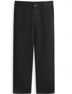 Discount OUKU Men's Trousers Chinos Chino Pants Casual Pants Front Pocket Plain Comfort Breathable Casual Daily Holiday Fashion Basic Pumpkin Black