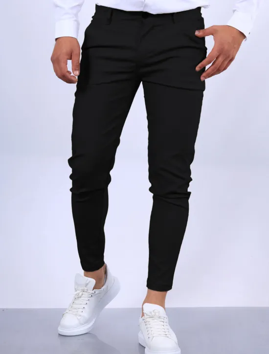 Clearance OUKU Men's Trousers Chinos Chino Pants Pocket Plain Comfort Breathable Outdoor Daily Going out Fashion Streetwear Black Orange