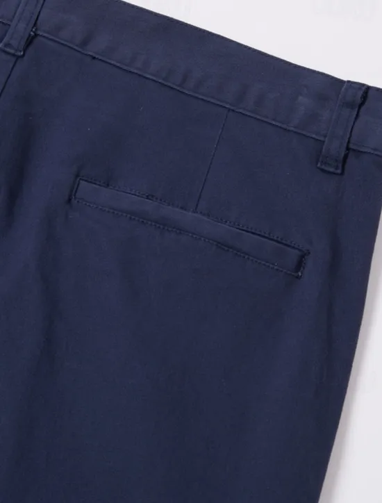 Clearance OUKU Men's Trousers Chinos Chino Pants Pocket Plain Comfort Breathable Outdoor Daily Going out Fashion Streetwear Black Orange