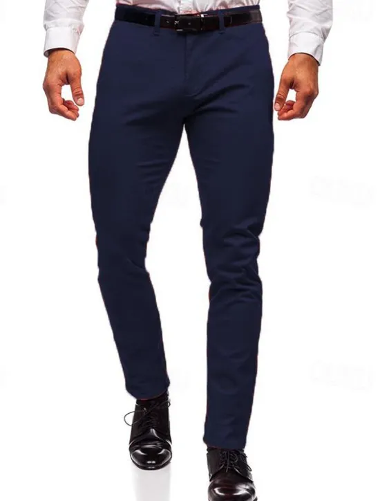 Outlet OUKU Men's Trousers Chinos Chino Pants Pocket Plain Comfort Breathable Outdoor Daily Going out Fashion Casual Black White