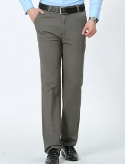 Online OUKU Men's Trousers Chinos Chino Pants Pocket Plain Comfort Breathable Outdoor Daily Going out Fashion Casual Black White