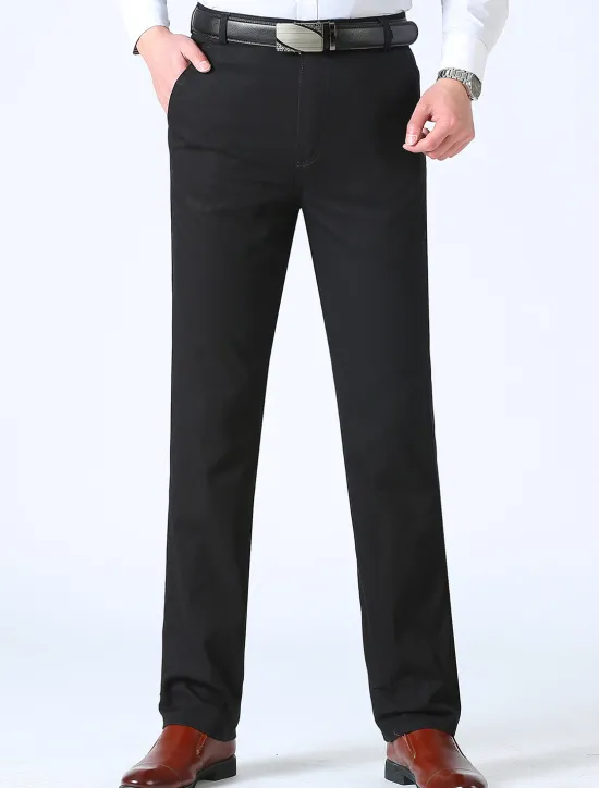 Online OUKU Men's Trousers Chinos Chino Pants Pocket Plain Comfort Breathable Outdoor Daily Going out Fashion Casual Black White
