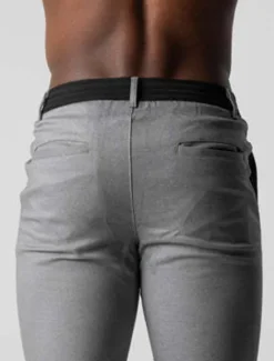 Discount OUKU Men's Trousers Chinos Chino Pants Pocket Plain Comfort Breathable Outdoor Daily Going out Fashion Casual Black Dark Blue
