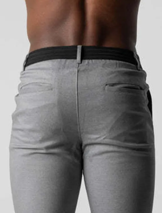 Discount OUKU Men's Trousers Chinos Chino Pants Pocket Plain Comfort Breathable Outdoor Daily Going out Fashion Casual Black Dark Blue