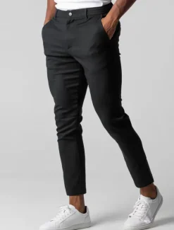 Discount OUKU Men's Trousers Chinos Chino Pants Pocket Plain Comfort Breathable Outdoor Daily Going out Fashion Casual Black Dark Blue