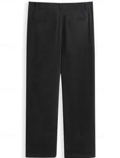 Hot OUKU Men's Trousers Chinos Chino Pants Casual Pants Buttons Front Pocket Plain Comfort Soft Full Length Business Daily Going out Fashion Streetwear Black White Micro-elastic