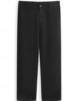 Hot OUKU Men's Trousers Chinos Chino Pants Casual Pants Buttons Front Pocket Plain Comfort Soft Full Length Business Daily Going out Fashion Streetwear Black White Micro-elastic