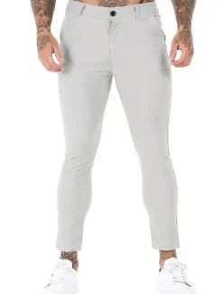 OUKU Men's Trousers Chinos Chino Pants Pocket Plain Comfort Breathable Outdoor Daily Going out Fashion Streetwear Black White