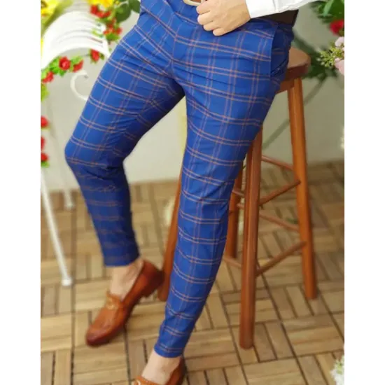 Best OUKU Men's Trousers Chinos Chino Pants Pencil Pants Plaid Dress Pants Plaid Checkered Anti-wrinkle Business Office Party Classic Smart Casual 1 3