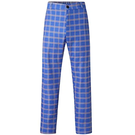Best OUKU Men's Trousers Chinos Chino Pants Pencil Pants Plaid Dress Pants Plaid Checkered Anti-wrinkle Business Office Party Classic Smart Casual 1 3