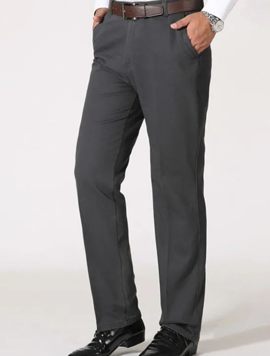 Best OUKU Men's Trousers Chinos Chino Pants Pocket Straight Leg Plain Comfort Breathable Outdoor Daily Going out Fashion Casual Black Army Green