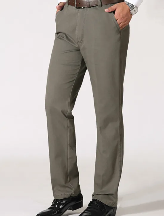 Best OUKU Men's Trousers Chinos Chino Pants Pocket Straight Leg Plain Comfort Breathable Outdoor Daily Going out Fashion Casual Black Army Green