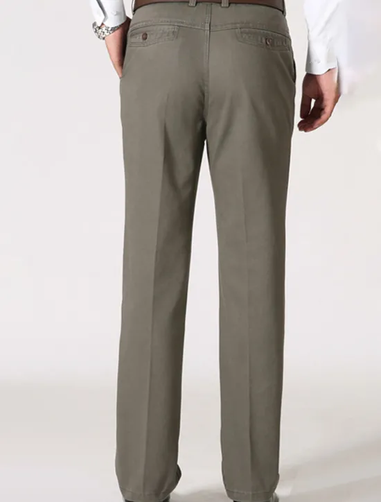 Best OUKU Men's Trousers Chinos Chino Pants Pocket Straight Leg Plain Comfort Breathable Outdoor Daily Going out Fashion Casual Black Army Green