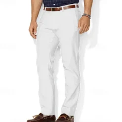 Hot OUKU Men's Trousers Chinos Chino Pants Jogger Pants Pocket Straight Leg Plain Comfort Outdoor Outdoor Halloween Daily Fashion Streetwear White Red