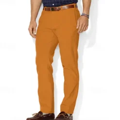 Hot OUKU Men's Trousers Chinos Chino Pants Jogger Pants Pocket Straight Leg Plain Comfort Outdoor Outdoor Halloween Daily Fashion Streetwear White Red