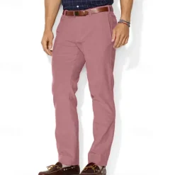 Hot OUKU Men's Trousers Chinos Chino Pants Jogger Pants Pocket Straight Leg Plain Comfort Outdoor Outdoor Halloween Daily Fashion Streetwear White Red