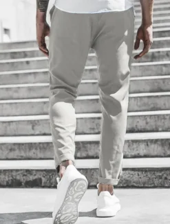 New OUKU Men's Trousers Chinos Cropped Pants Casual Pants Buttons Pocket Plain Comfort Formal Party Work Fashion Classic Style ArmyGreen Black Micro-elastic