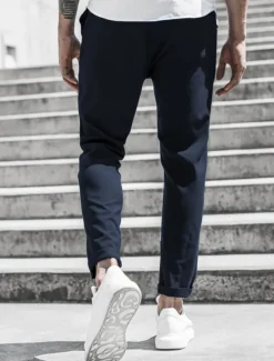 New OUKU Men's Trousers Chinos Cropped Pants Casual Pants Buttons Pocket Plain Comfort Formal Party Work Fashion Classic Style ArmyGreen Black Micro-elastic