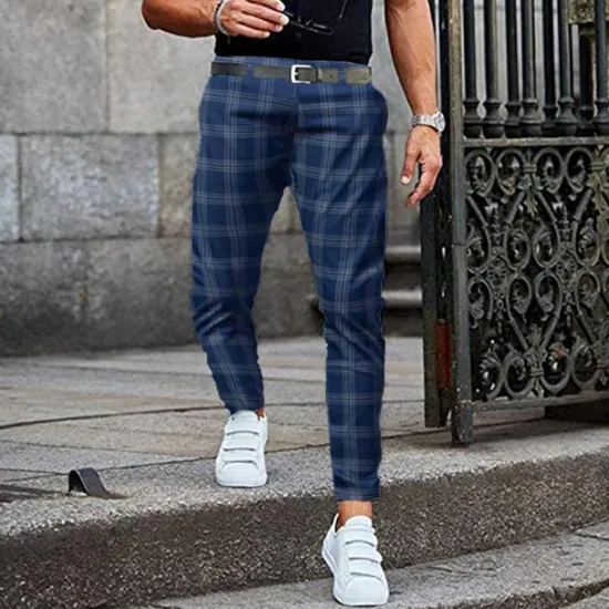 Sale OUKU Men's Trousers Chinos Jogger Pants Plaid Dress Pants Pocket Lattice Breathable Soft Business Casual Daily Fashion Streetwear Black Light Green