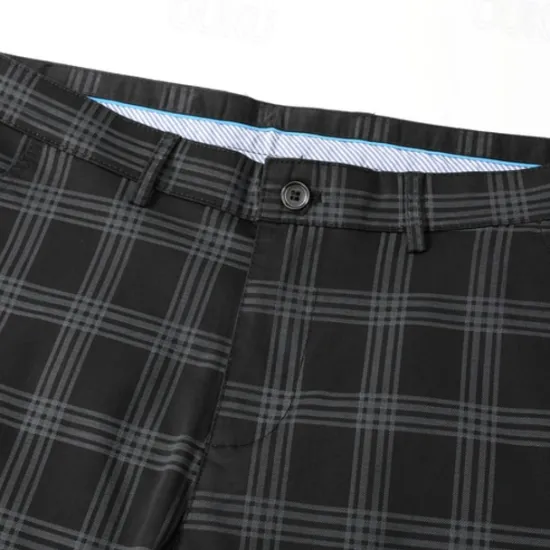 Sale OUKU Men's Trousers Chinos Jogger Pants Plaid Dress Pants Pocket Lattice Breathable Soft Business Casual Daily Fashion Streetwear Black Light Green