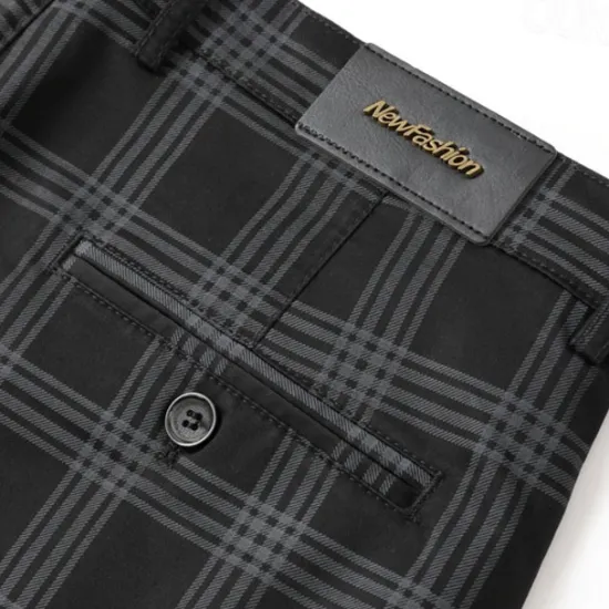Sale OUKU Men's Trousers Chinos Jogger Pants Plaid Dress Pants Pocket Lattice Breathable Soft Business Casual Daily Fashion Streetwear Black Light Green