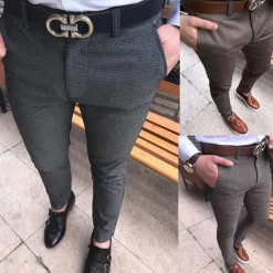 Discount OUKU Men's Trousers Chinos Jogger Pants Zipper Pocket Plain Full Length Formal Business Classic Smart Casual Black Light gray