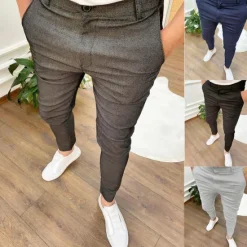 Sale OUKU Men's Trousers Chinos Jogger Pants Pocket Plain Comfort Outdoor Full Length Formal Business Daily Streetwear Chino Black Blue Stretchy