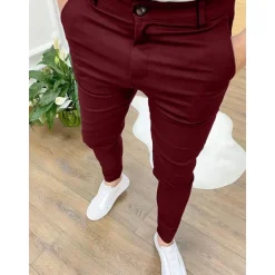 Sale OUKU Men's Trousers Chinos Jogger Pants Pocket Plain Comfort Outdoor Full Length Formal Business Daily Streetwear Chino Black Blue Stretchy