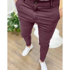 Sale OUKU Men's Trousers Chinos Jogger Pants Pocket Plain Comfort Outdoor Full Length Formal Business Daily Streetwear Chino Black Blue Stretchy
