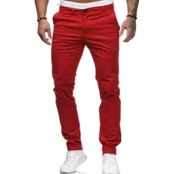Sale OUKU Men's Trousers Chinos Slacks Jogger Pants Straight Leg Geometry Breathable Soft Ankle-Length Home Daily Stylish Classic Style Slim Black White Mid Waist Micro-elastic