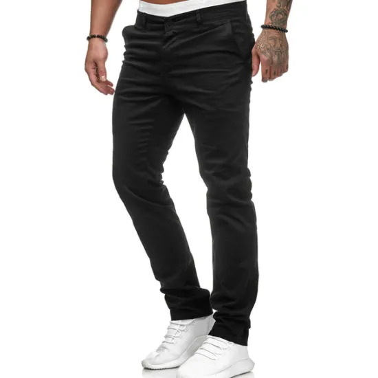 Sale OUKU Men's Trousers Chinos Slacks Jogger Pants Straight Leg Geometry Breathable Soft Ankle-Length Home Daily Stylish Classic Style Slim Black White Mid Waist Micro-elastic