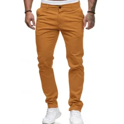 Sale OUKU Men's Trousers Chinos Slacks Jogger Pants Straight Leg Geometry Breathable Soft Ankle-Length Home Daily Stylish Classic Style Slim Black White Mid Waist Micro-elastic